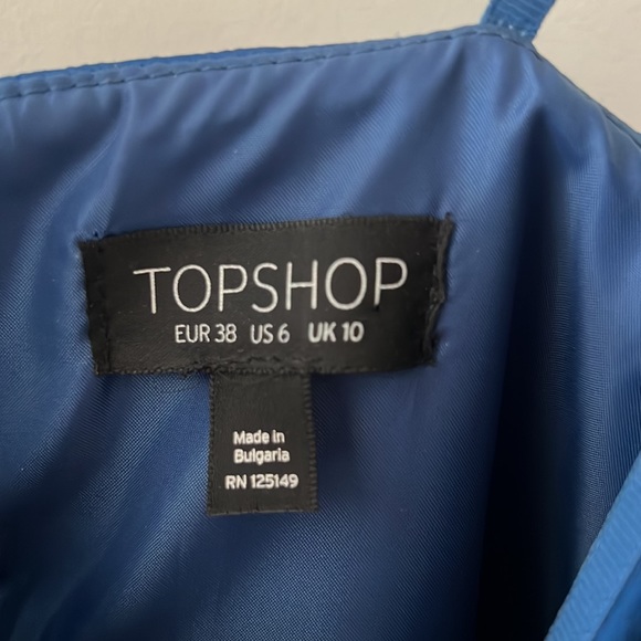 TOPSHOP Blue Structured Mini Dress - Picture 4 of 5